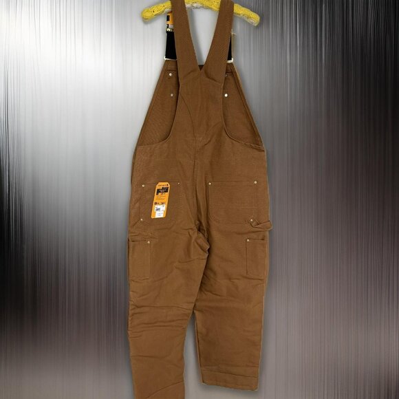 Carhartt Mens Brown Loose Fit Lined ,Duck Bib Overalls Size Large 0R004393-M - Picture 2 of 8